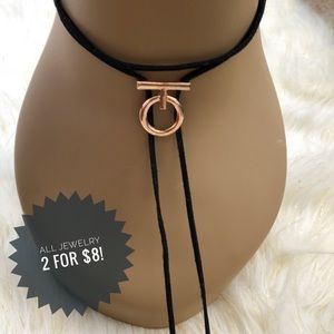 Charlotte Russe Black & Gold Hanging Choker!